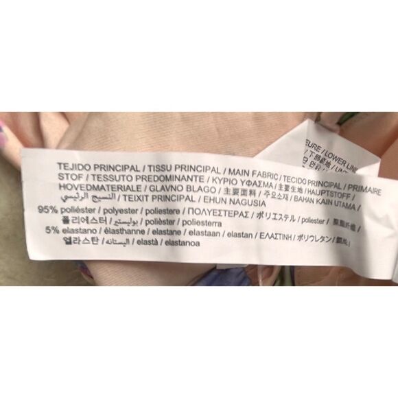 NWT Zara Floral Print Corset V-Neck Halter Neck Tie Crop Top in Pale Pink - Picture 14 of 16